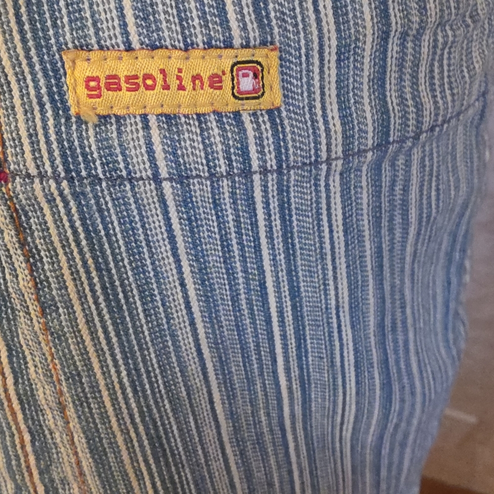 Gasoline Stretchy Blue Striped Pants - Picture 5 of 9